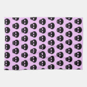 Lilac Pastel Goth Skulls Serviette de cuisine (Horizontal)