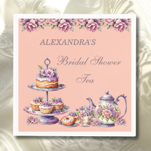Lilac Perzik Thee Bruiloftsfeest Servet