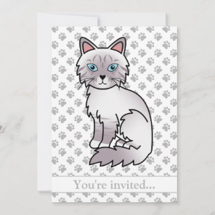 Lilac Point Tabby Birman Kat Verjaardagsfeestje Kaart