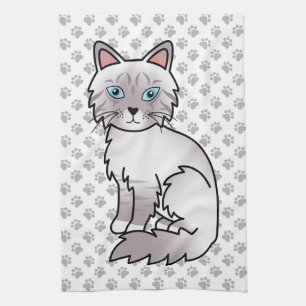 Lilac Point Tabby Birman / Ragdoll Mooie Kat & Poo Theedoek