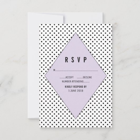 Lilac Pois modernes RSVP (Devant)