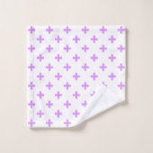 Lilac polka croise sur blanc (Gant de toilette)