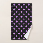 Lilac polka croise sur noir (Serviette à main)