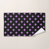 Lilac polka croise sur noir (Serviette à main)