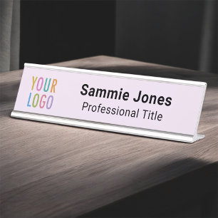 Lilac Purple 2x8 Nom Plaque pour bureau Logo d'ent