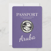 Lilac Purple Aruba Passeport Faire-part de mariage (Dos)
