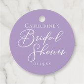 Lilac Purple Bridal Shower Personalized Party Bedankjes Labels (Voorkant)