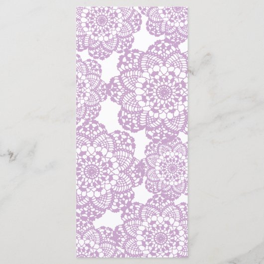 Lilac Purple Dentelle Doily Programme de mariage (Dos)