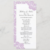 Lilac Purple Dentelle Doily Programme de mariage (Devant / Derrière)