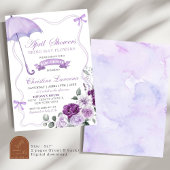 Lilac Purple Floral Avril Baby shower Invitation