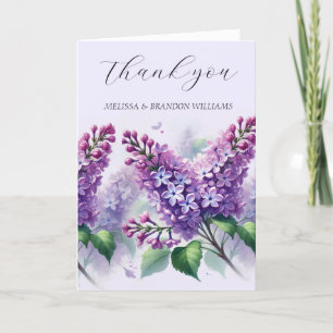 Lilac Purple Floral Élégant Merci de mariage
