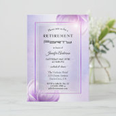 Lilac Purple Floral Retraite Party Invitation (Debout devant)