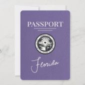 Lilac Purple Floride Passeport Faire-part de maria (Dos)