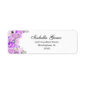 Lilac Purple Florple Adresse de retour Étiquette (Devant)