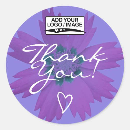 Lilac Purple Merci Étiquette Logo Modèle (Devant)