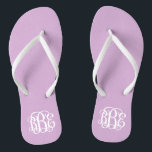 Lilac Purple Preppy Script Monogramme<br><div class="desc">VEUILLEZ ME CONTACTER AVANT DE COMMANDER AVEC VOS INITIALES MONOGRAMMES DANS CET ORDRE : PREMIER, DERNIER, MOYEN. Je customiserai votre monogramme et vous enverrai par courriel le lien vers la commande. Veuillez attendre d'acheter jusqu'à ce que je vous ai envoyé le lien avec votre design customisé. Mélange sandales à flip...</div>
