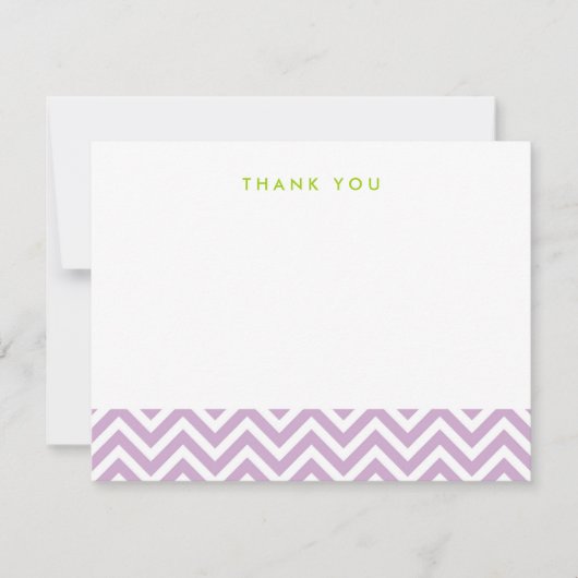 Lilac Purple Simple Chevron Merci Cartes de notes (Devant)