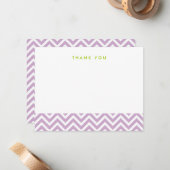 Lilac Purple Simple Chevron Merci Cartes de notes (Devant/Arrière en situation)