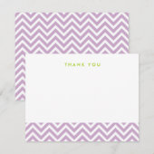 Lilac Purple Simple Chevron Merci Cartes de notes (Devant / Derrière)