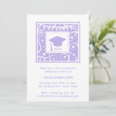 Lilac Purple Swirls Invitation de graduation pour  (Debout devant)