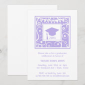 Lilac Purple Swirls Invitation de graduation pour  (Devant / Derrière)