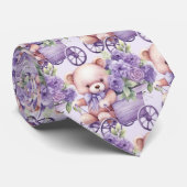 Lilac Purple Teddy Bear Cravate (Roulé)