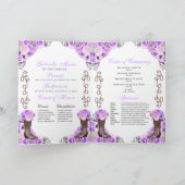 Lilac Purple Western Charro Quinceañera Programme (Intérieur)