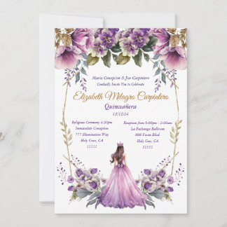 Lilac Quinceañera Uitnodiging