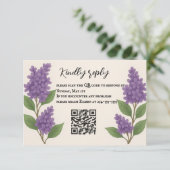 Lilac Reverie QR Code RSVP Card (Staand voorkant)