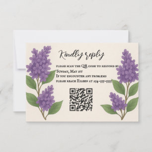 Lilac Reverie QR-code RSVP-kaart RSVP Kaartje