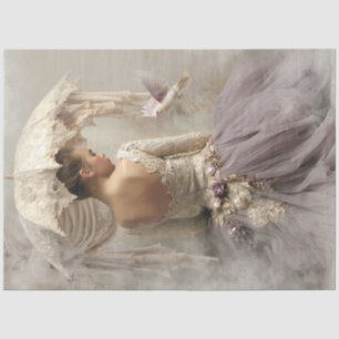 Lilac Reverie Vintage Ballerina, Dove & Lace  Tissuepapier