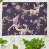 Lilac, Rose et Dragons blancs Serviettes de cuisin (Plié)