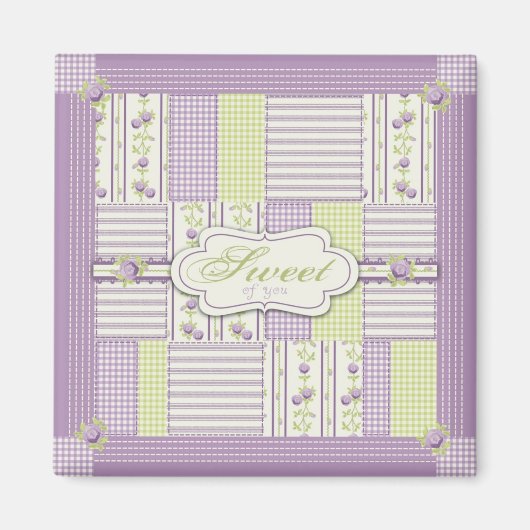 Lilac Rose Quilt TY Magnet 2 (Devant)