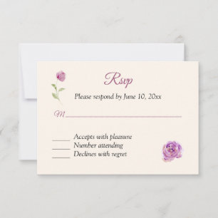 Lilac Rose RSVP-antwoordkaart RSVP Kaartje