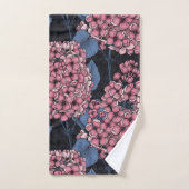 Lilac rose sur bleu foncé (Serviette à main)