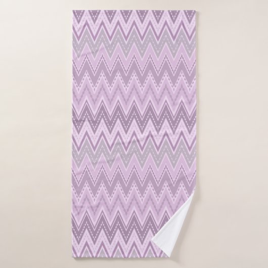 Lilac, rose, zigzag (Serviette de bain)