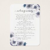 Lilac Roses Photo Funérailles Carte de poème commé (Dos)