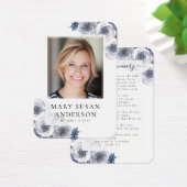 Lilac Roses Photo Funérailles Carte de poème commé (Bureau)