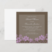 Lilac Rustic Floral Fête des mariées Invitation (Devant / Derrière)
