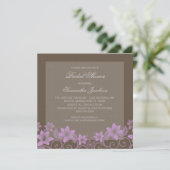 Lilac Rustic Floral Fête des mariées Invitation (Debout devant)