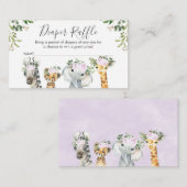 Lilac Safari Animaux Déchets Carte Raffle Insérer (Devant / Derrière)