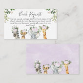 Lilac Safari Animaux Demande de réservation Carte  (Devant / Derrière)