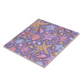 Lilac Seashell & Star Bathroom Art Tegeltje (Zijkant)
