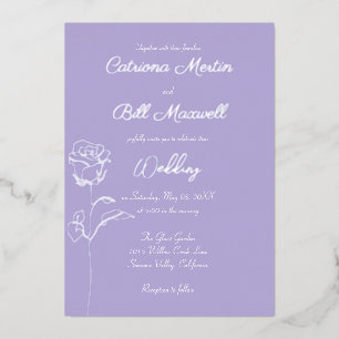 Lilac souple et Faire-part de mariage d'huile d'ar