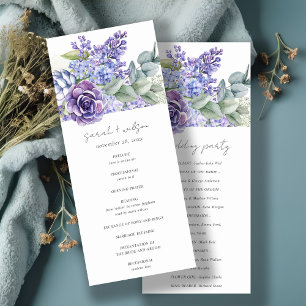 Lilac Succulent Eucalyptus Programme de mariage de