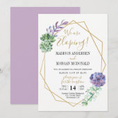 Lilac succulents Elopement invitation à la récepti (Devant / Derrière)