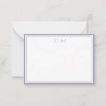 Lilac three Border Monogram Note Card