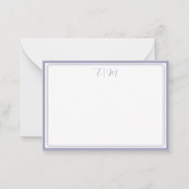 Lilac three Border Monogram Note Card Notitiekaartje