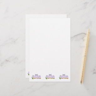 Lilac Uilen Ontwerp Briefpapier