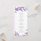 Lilac verdure aquarelle Mariage Menu (Devant/Arrière en situation)